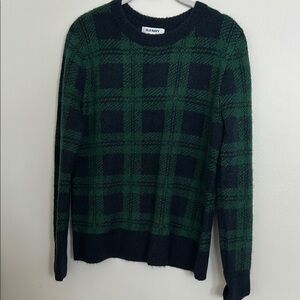 Women’s Old Navy Green and Black Plaid Sweater